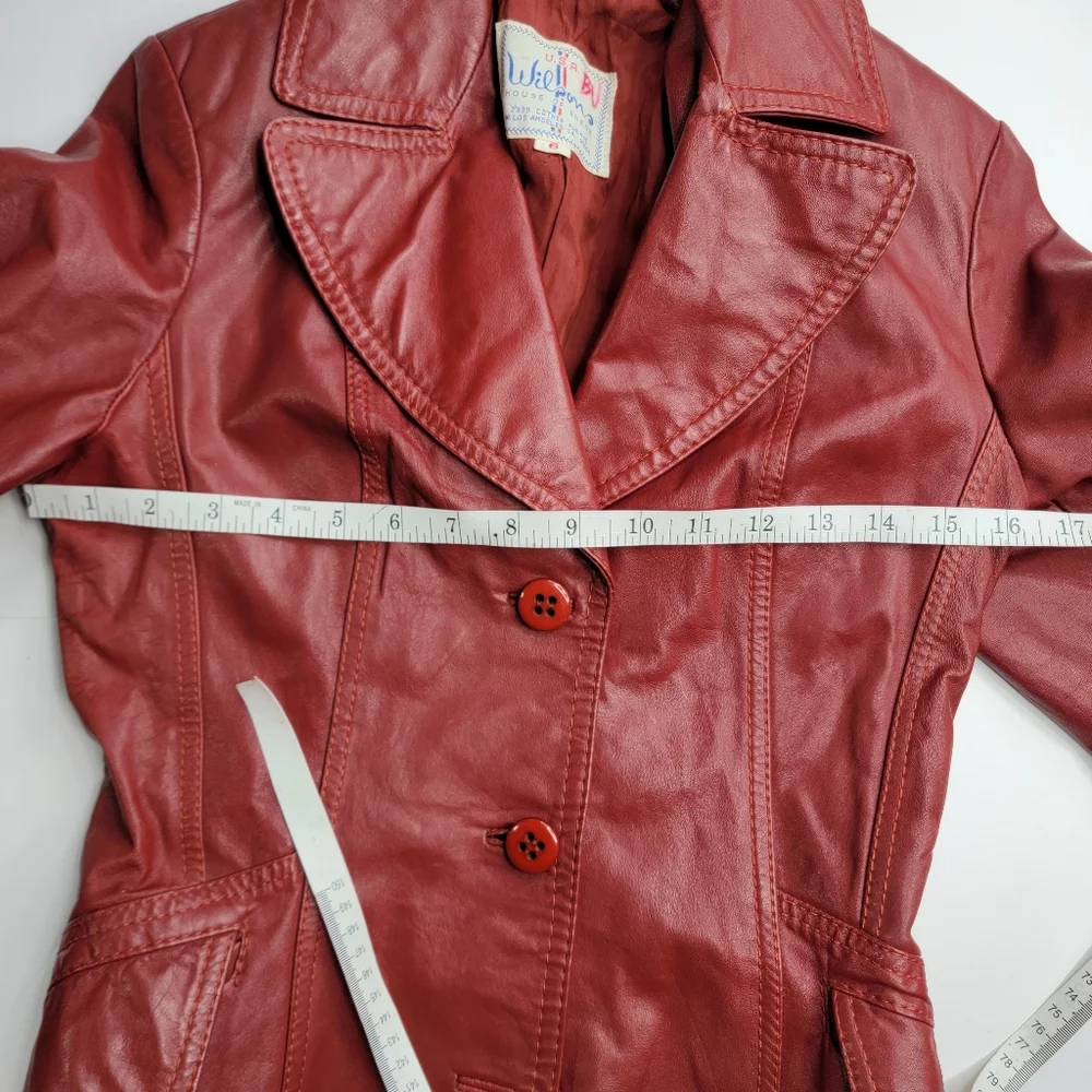 Sale Wilson House Of Suede Vintage True Leather Jacket USA Single Breasted Retro - Picture 10 of 14